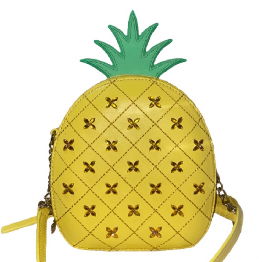 Kate Spade How Refreshing Pineapple Crossbody Bag leather 14 k gold plate - Picture 3 of 8